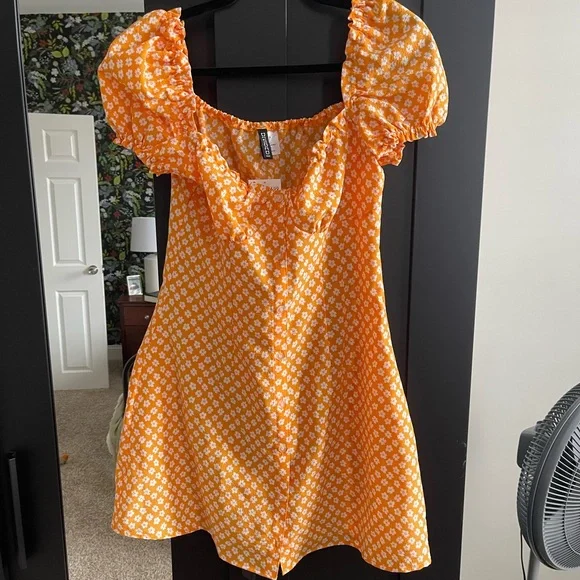 H&M | Dresses | Hm Cute Mini Dress With Milkmaid Style Top Never Worn |  Poshmark